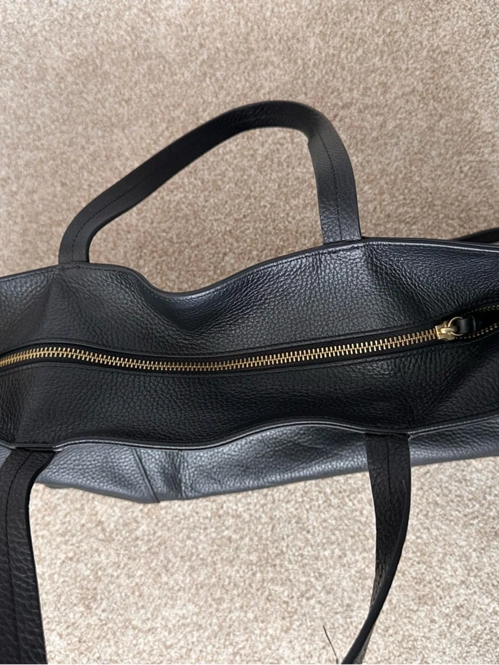 Banana Republic Black Pebbled Leather Tote Removable Strap - Picture 5 of 11